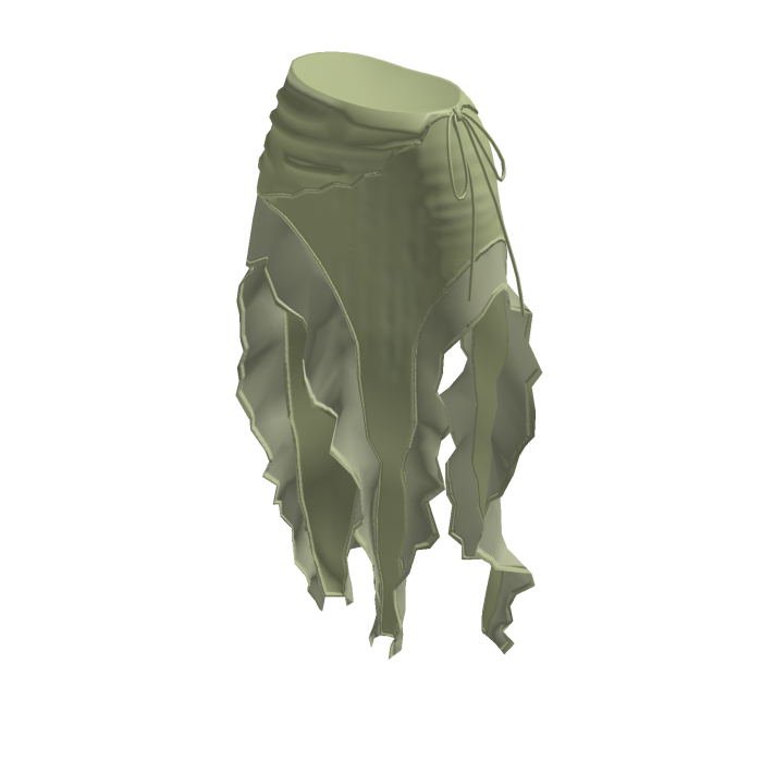 Fairy Grunge Distressed Midi Skirt (Green)