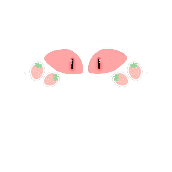 Pastel pink eyes with strawberry stickers! Roblox decal