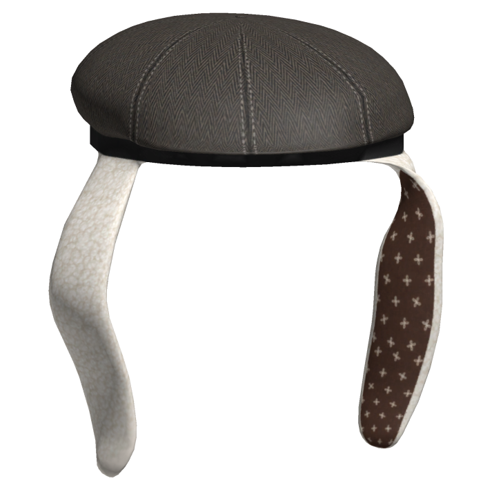 grey herringbone newsboy cap with bunny ears