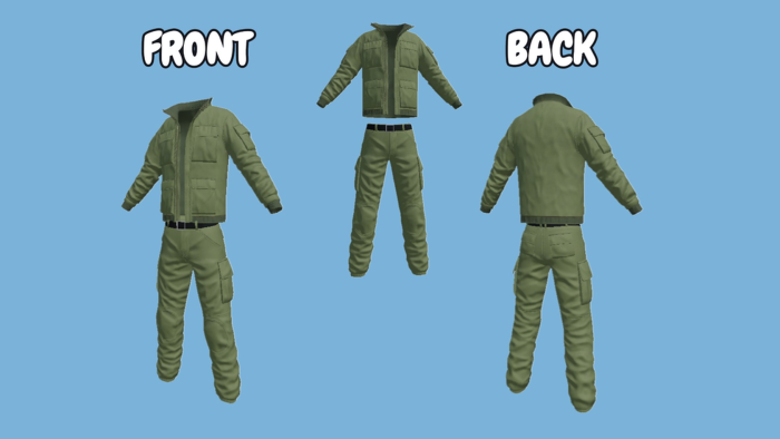 [Layered] Military jacket and pants set preview 2