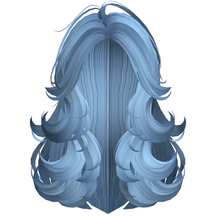 Fluffy Layered Hair in Darker Blue