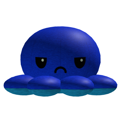 Grumpy Blue Octopus Head