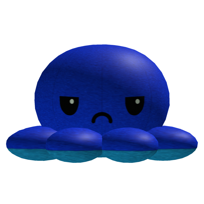 Grumpy Blue Octopus Head