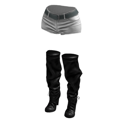 Shorts Gothic Boots (White Slate Grey)