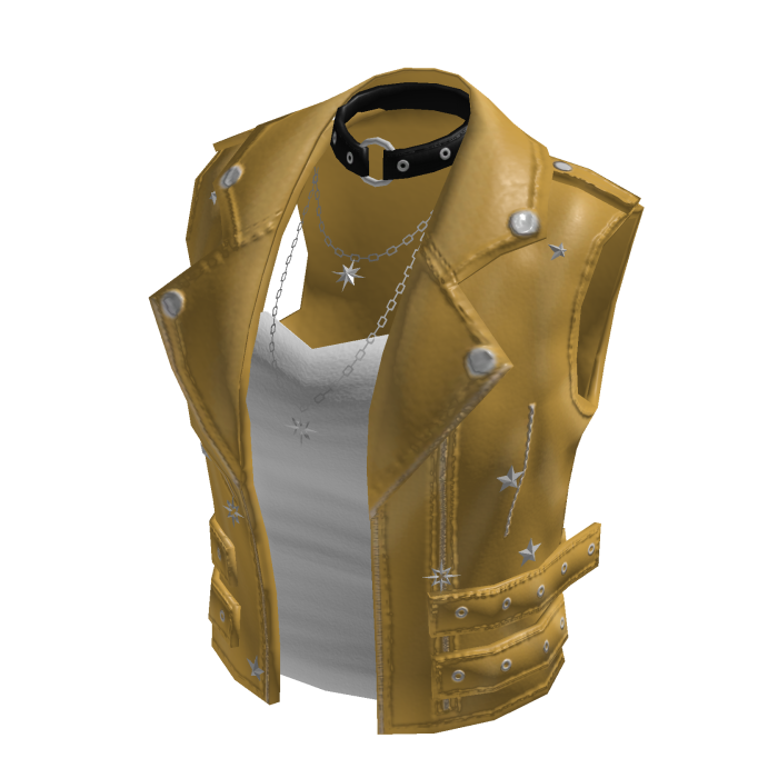 Biker Vest with Layered Top (Yellow)