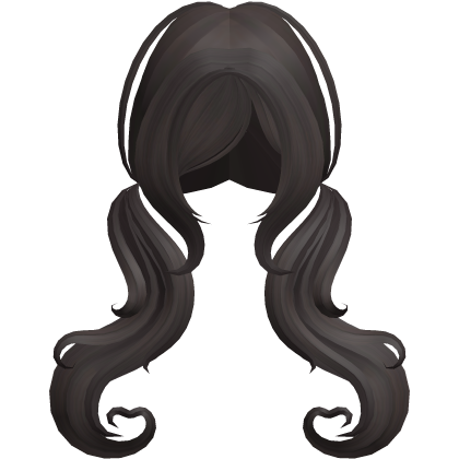 cutesy swirly soft wavy pigtails in dark brown Roblox item