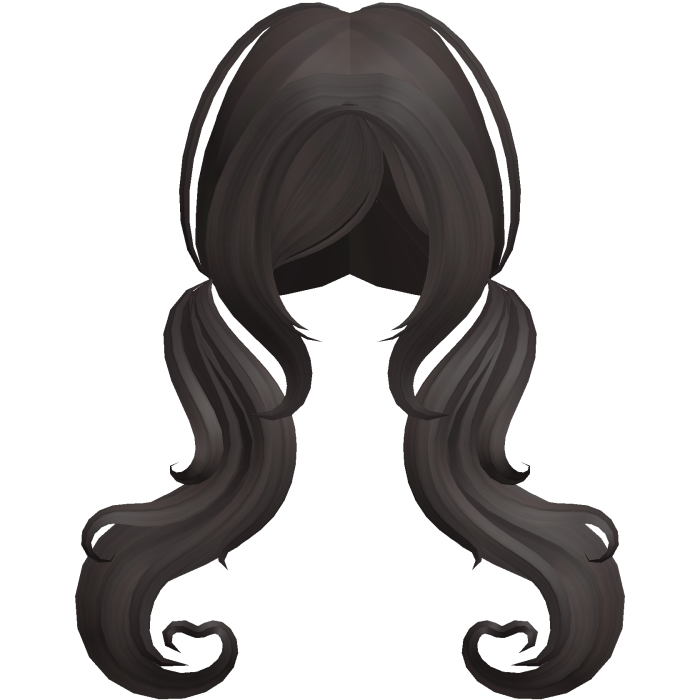 cutesy swirly soft wavy pigtails in dark brown