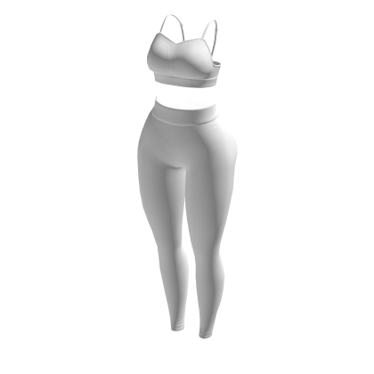 Gym Outfit White Baddie Skinny Leggings Top Y2K Roblox catalog item
