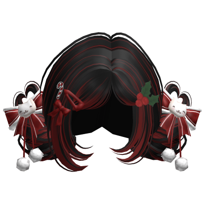 ♡ Christmas Buns w/ Bows (Black & Red)