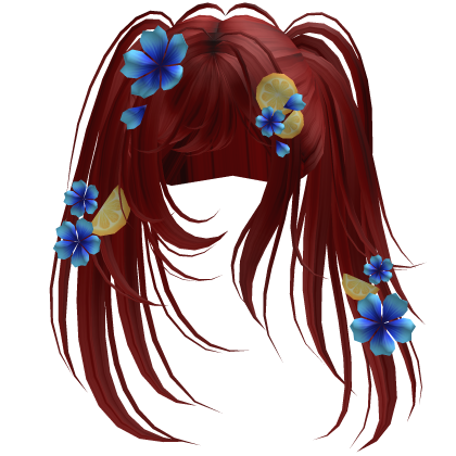 Red Tropical Blossom Hair