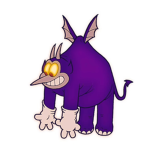 Purple cartoon dragon