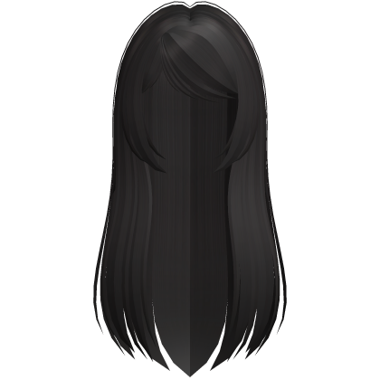 cute anime long straight hair in dark brown Roblox item
