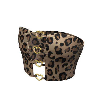 Cute Brown Cheetah Y2K Chic Heart Gyaru Top • DD30