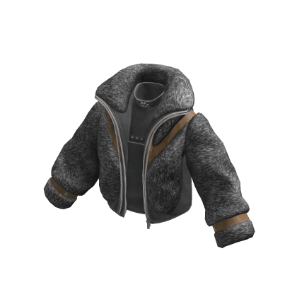 MJ - Fluffy Jacket Charcoal Gray thumbnail