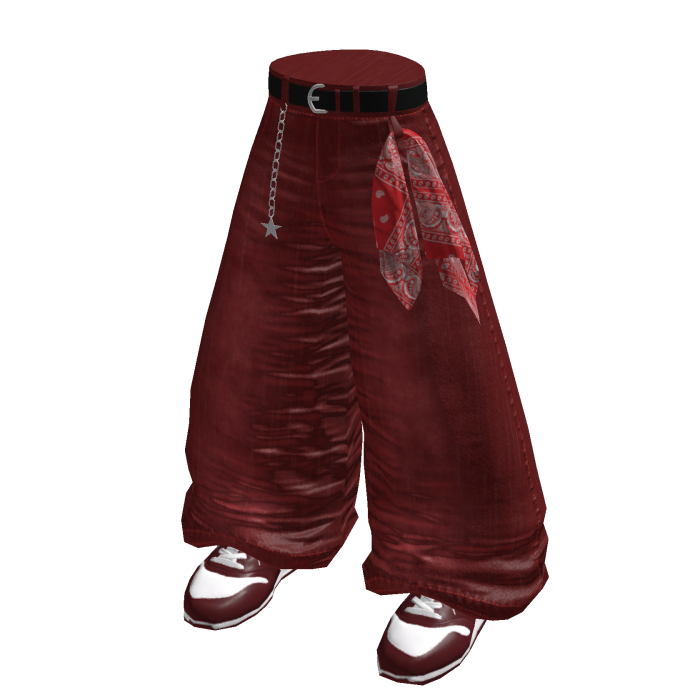 Washed Baggy Pants (Red)