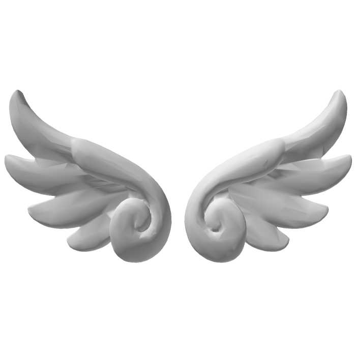 Small Light Grey Angel Wings