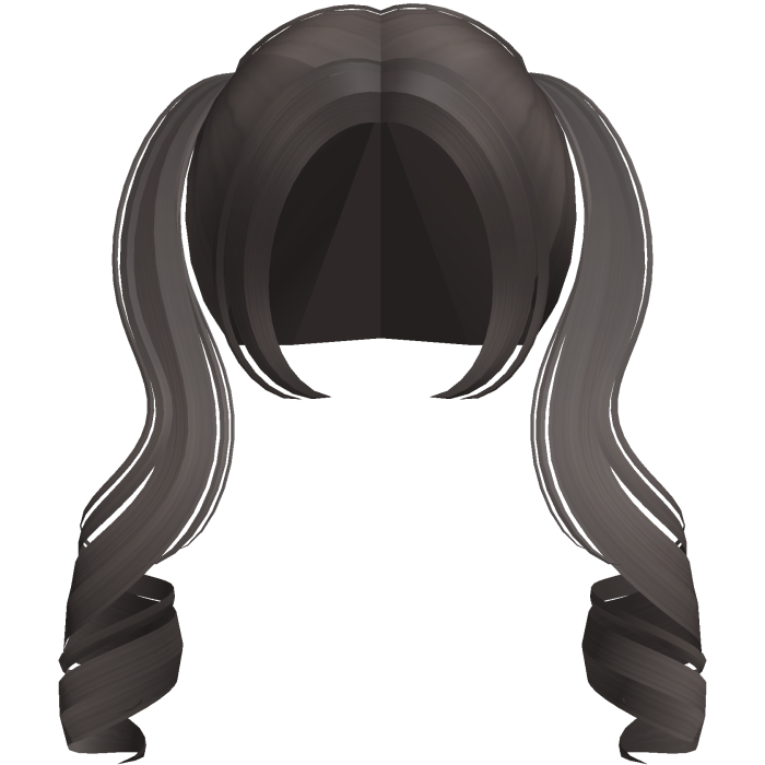 ♡ kawaii long ash brown curly pigtails