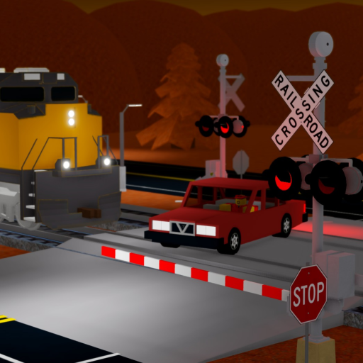 (🍂FALL🍂) TRAIN VS CAR (made with free models) official Roblox game thumbnail