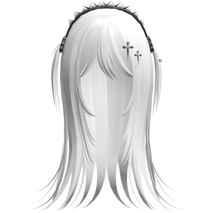 Vampire Goth Wispy Long Hair White  Roblox item
