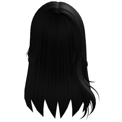 ♡ Black Pretty Preppy Flowy Wispy Long Hair Roblox item