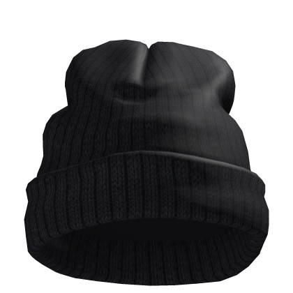 Large Worn Black Beanie