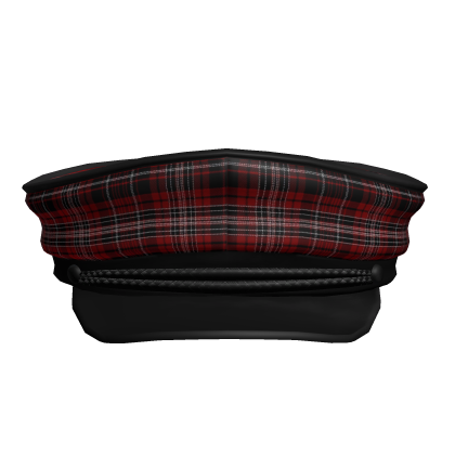 red plaid dark emo vkei cadet hat