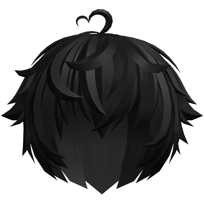 ♡ cute kawaii messy heart boy hair 🐹 black
