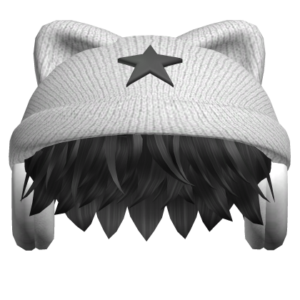 Messy Boy Hair w/ Cat Beanie Roblox item
