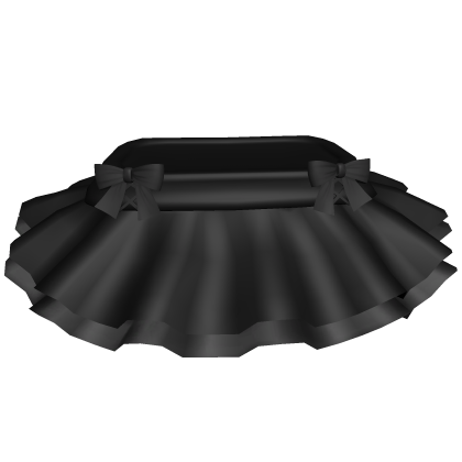 Chibi Doll Mini Ruffle Skirt ♡ w/ Bows (Black) Roblox item