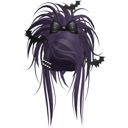 Gothic Bat Spiky Updo W/ Bow In Purple Roblox item