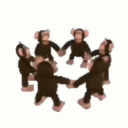 happy monkey circle icon