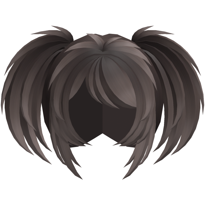 emo vkei moe fluffy pigtails brown fade