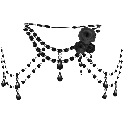 Black Dark Body Front Jewelry w Roses 3.0 Roblox item
