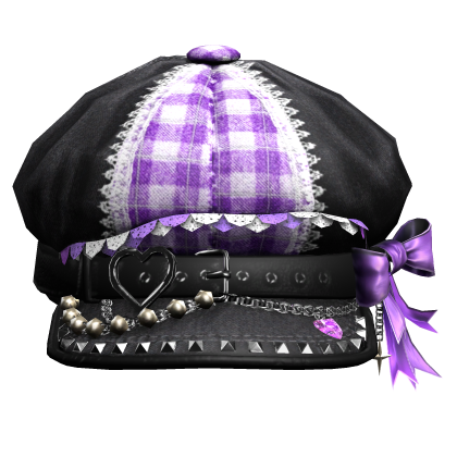 Fashionable Purple Plaid Beret Hat