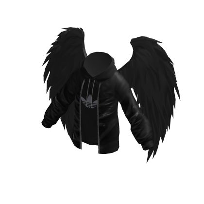adidas Winged Jacket over Hoodie Black