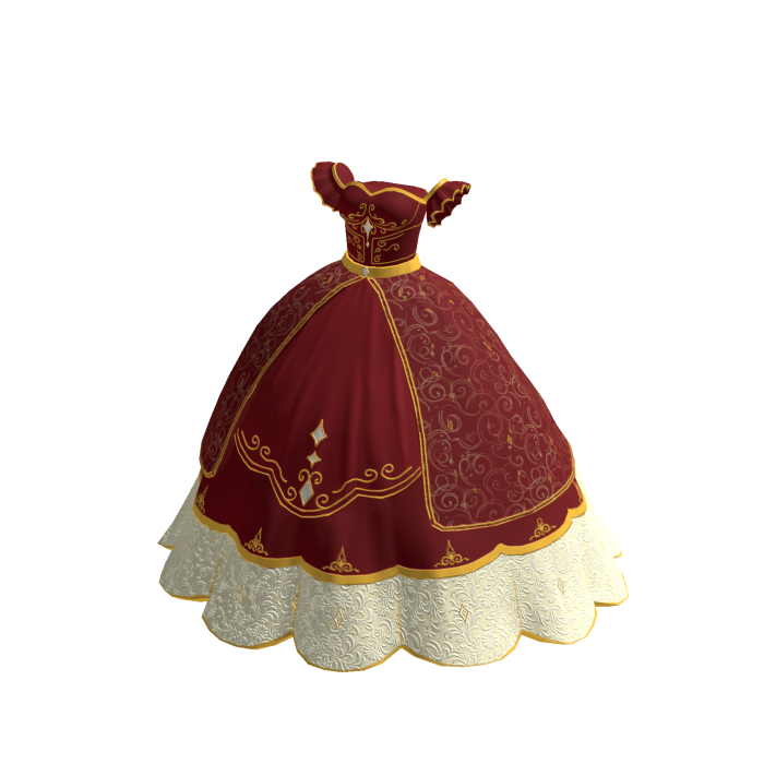 ♾️ Red Majestic Princess Ballgown