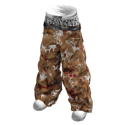 Gingerbread Cookie Saggy Skull Boxer Jeans