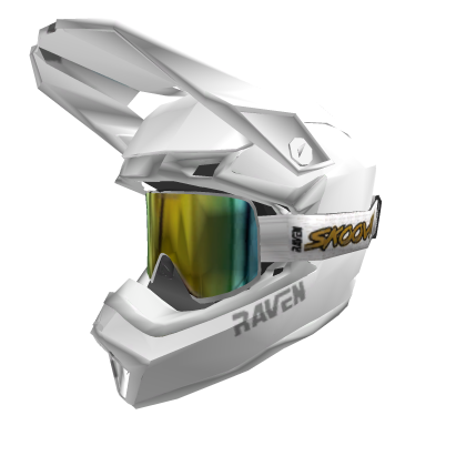 Clean White Motorcross Helmet thumbnail