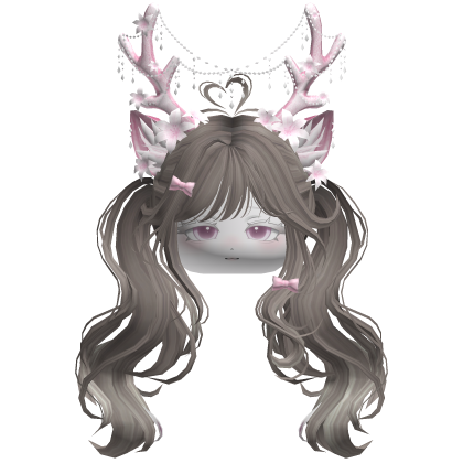 Ethereal Christmas Fairy Fawn Pigtails w/ Antlers