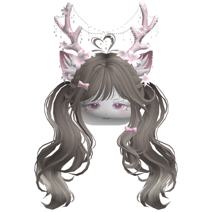 Ethereal Christmas Fairy Fawn Pigtails w/ Antlers