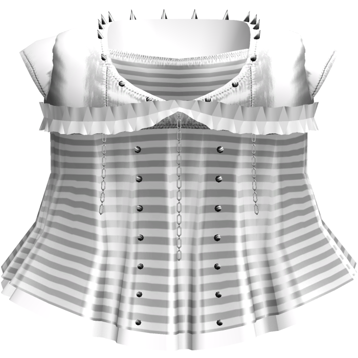 Gothic Emo Striped White Spiked Chain Dress