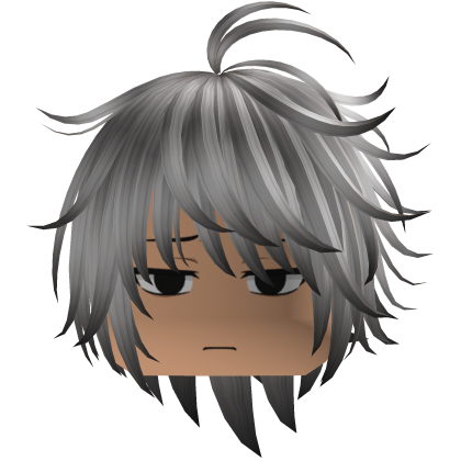 Cute Y2K emo gray black hair Roblox item