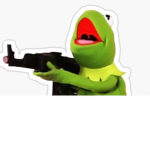 Kermit is eating ms piggy