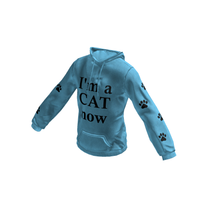 Cat Ears Hoodie | "I'm a CAT now" | Light Blue thumbnail
