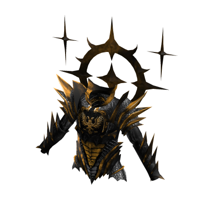 Medieval Knight Cross Aura Armor Top Black Gold