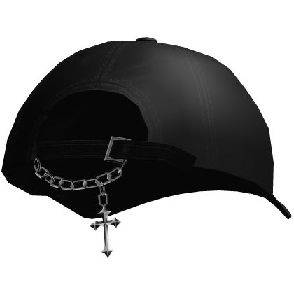 black cap silver chain with cross Roblox item