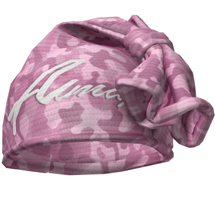 Pink Camouflage & White Knotted Wrap Cap Beanie