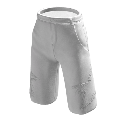 Denim Jorts White Grunge Y2K Star Loose Shorts thumbnail