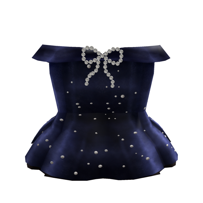 vestido con perlas azul 