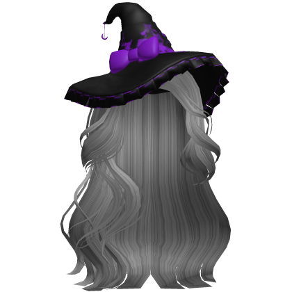 Halloween Side Swept Witch Hair (Grey)